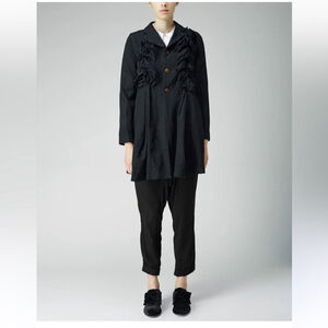 Comme des Garçons Black Ruffled Coat Bow Jacket